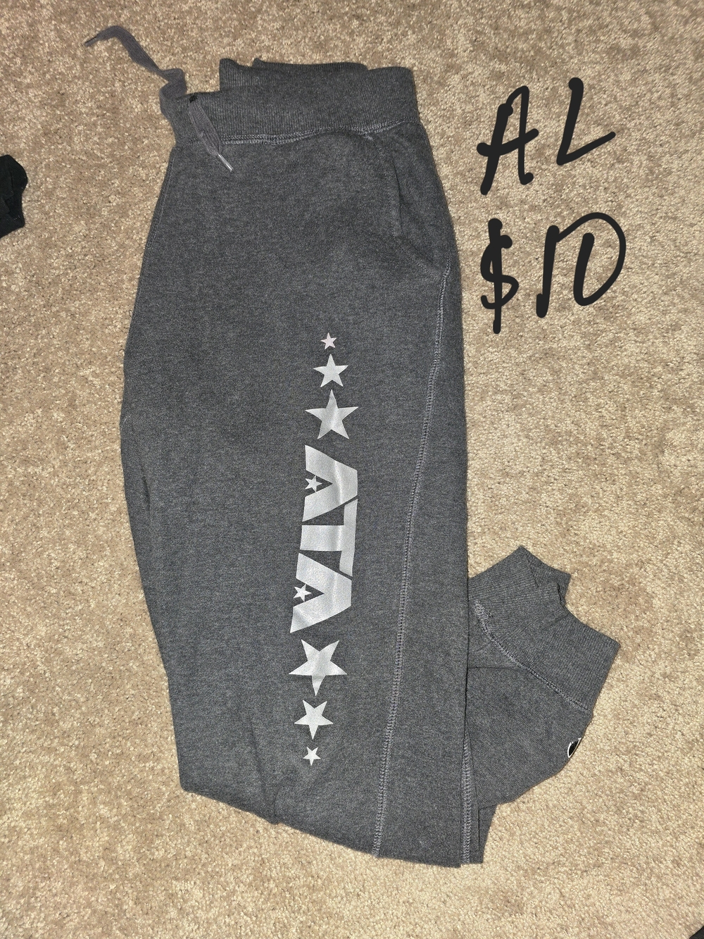 Gray Jogger Sweatpants with Star Graphic